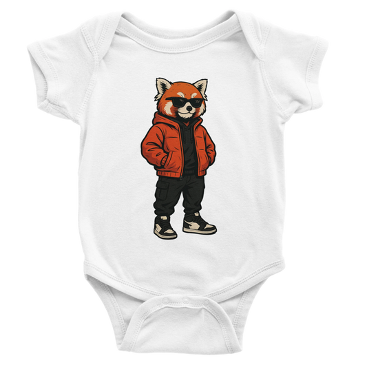 Cool Red Panda Baby Short Sleeve Bodysuit - ROMAG Store