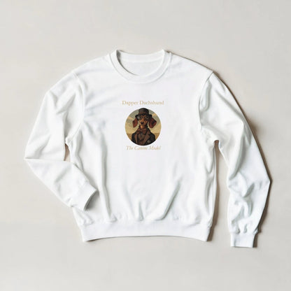 Dapper Dachshund Sweatshirt – The Canine Model Streetwear Graphic Tee - ROMAG Store