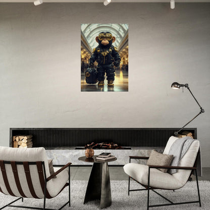 Chimp in Gold Goggles Canvas - ROMAG Store