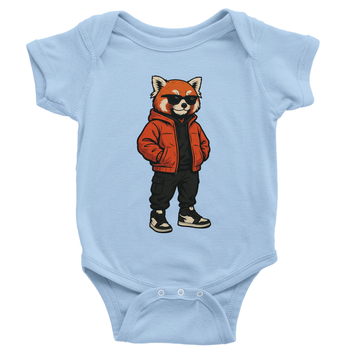 Cool Red Panda Baby Short Sleeve Bodysuit - ROMAG Store