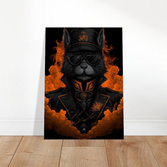 Black Cat Commander Canvas Art - ROMAG Store