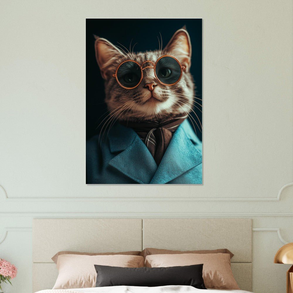 Sophisticated Cat in Suit Canvas - ROMAG Store