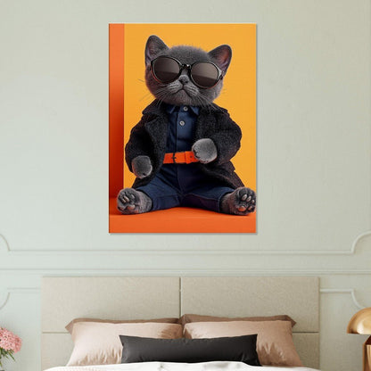 Sophisticated Cat in Shades Canvas - ROMAG Store