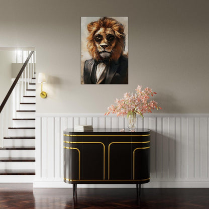 Lion in Suit Canvas Wall Art - ROMAG Store