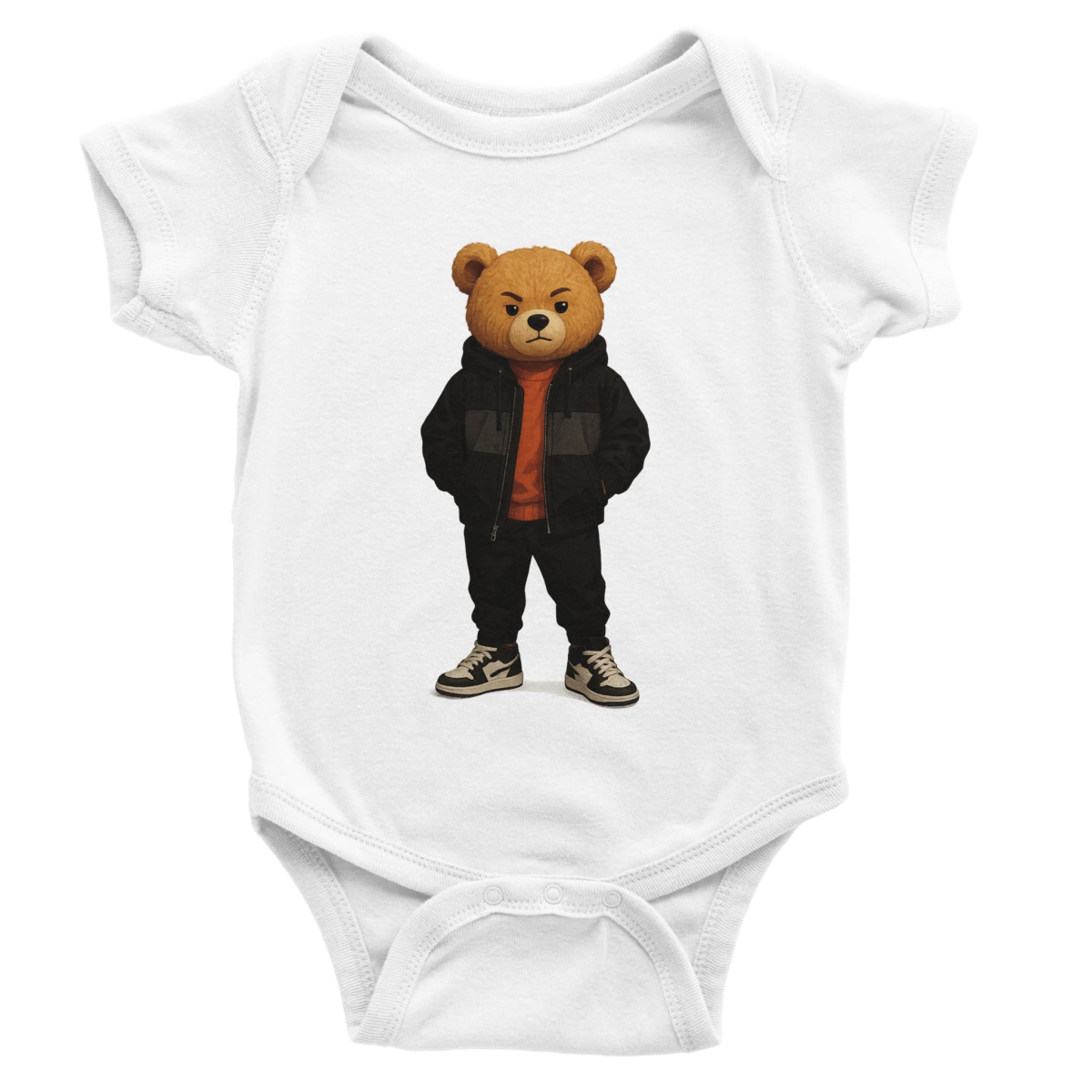 Bear Urban Streetwear Baby Short Sleeve Bodysuit - ROMAG Store
