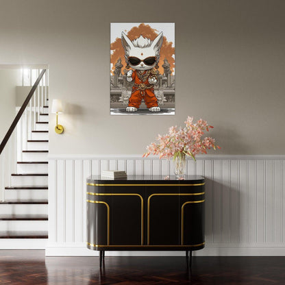 Chic Cat in Robe Canvas Art - ROMAG Store