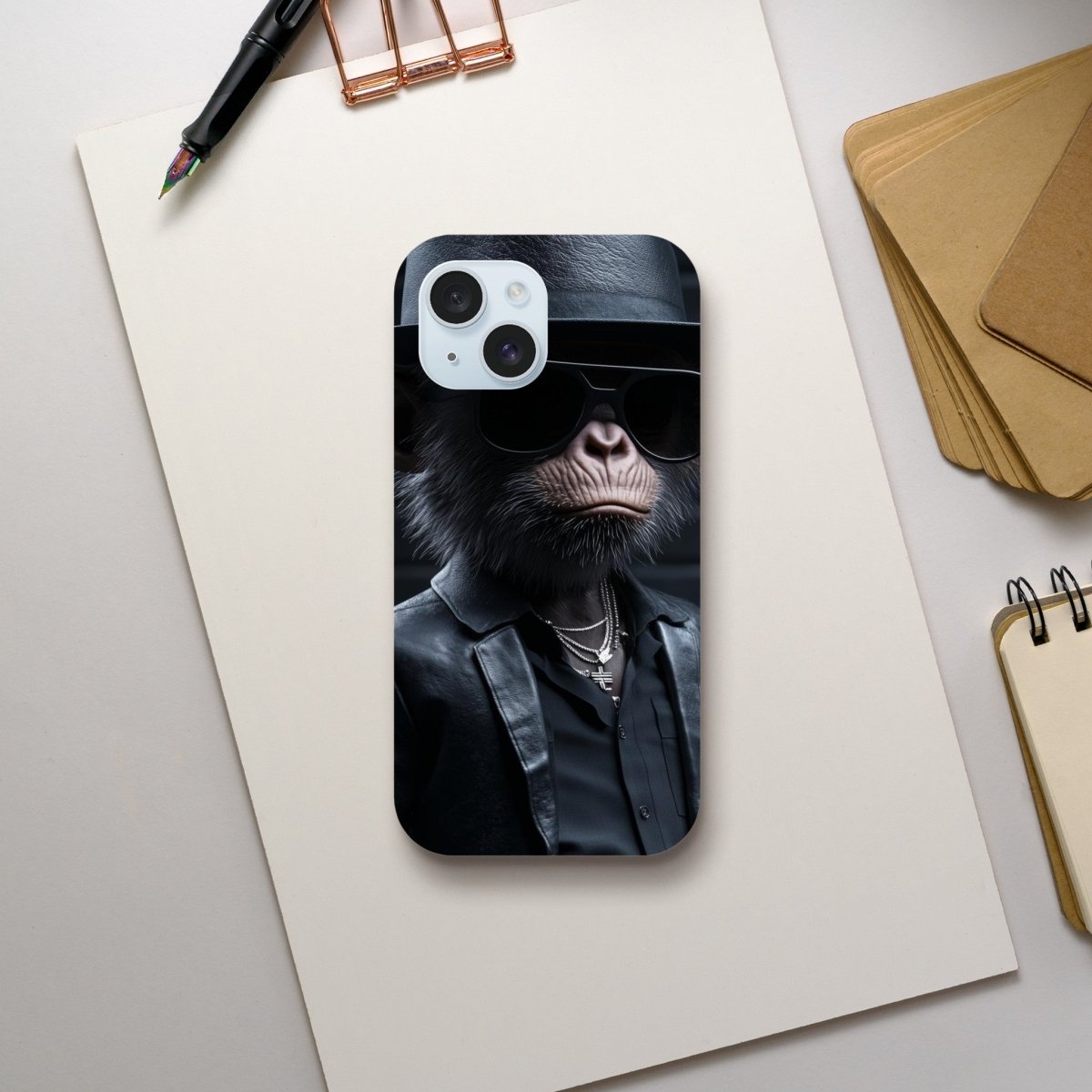 Chimp Noir: Dapper Monkey iPhone Tough Case - ROMAG Store