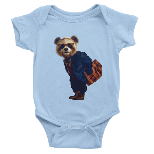 Chic Red Panda Baby Short Sleeve Bodysuit - ROMAG Store