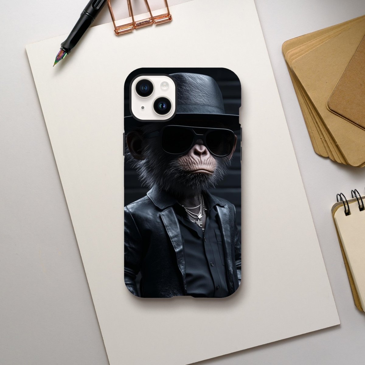 Chimp Noir: Dapper Monkey iPhone Tough Case - ROMAG Store