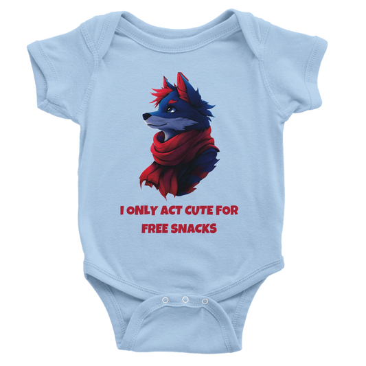 'Free Snacks' Fox Baby Short Sleeve Bodysuit - ROMAG Store