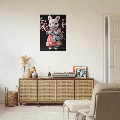 Chic Bunny in Kimono Canvas Art - ROMAG Store