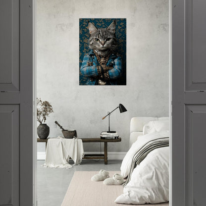 Sophisticated Cat in Plaid Canvas Art - ROMAG Store