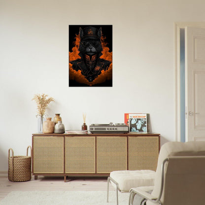 Black Cat Commander Canvas Art - ROMAG Store