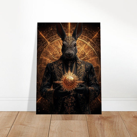 Mystical Gold&Black Regal Rabbit Canvas Wall Art - ROMAG Store