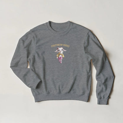 Strutting My Hooves Goat Sweatshirt – Bold Streetwear Graphic with Pink & Gold Hues - ROMAG Store