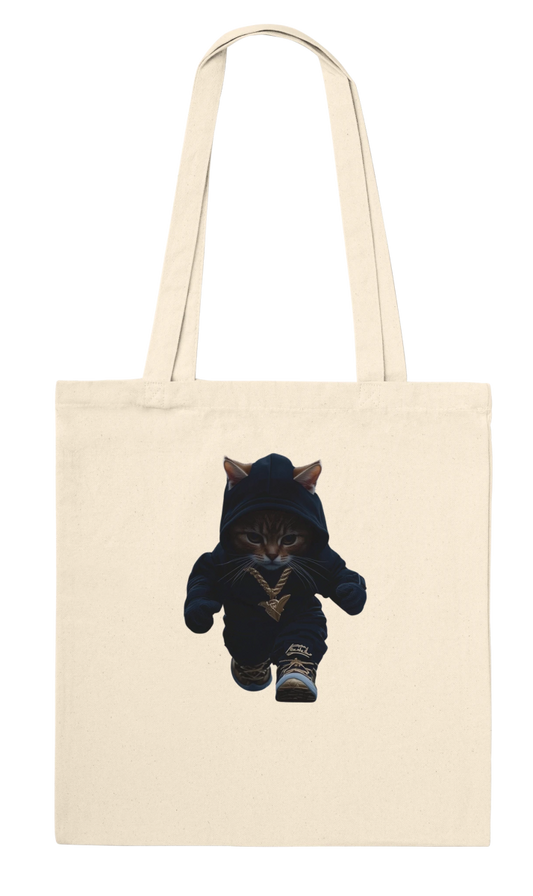 Gangsta Cat Streetwear Tote Bag - ROMAG Store