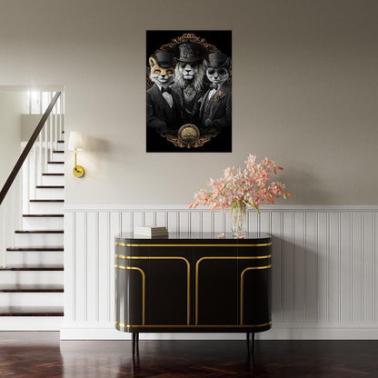 Luxury Animal Wall Art – Suited Fox & Lion Canvas - ROMAG Store