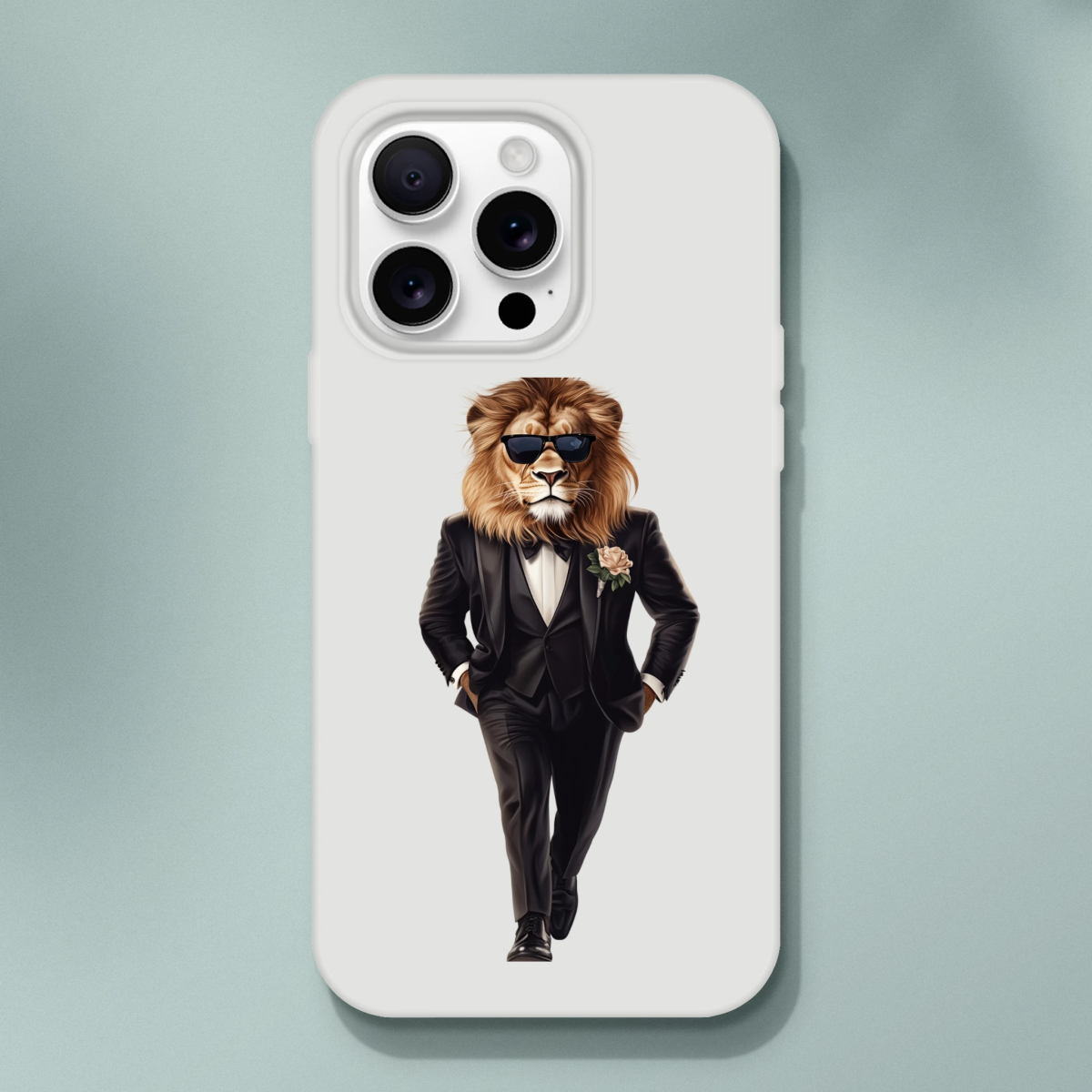 Dapper Lion in Tuxedo iPhone Flexi Case - ROMAG Store