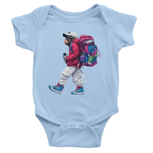 Vibrant Street Style Monkey Baby Short Sleeve Bodysuit - ROMAG Store