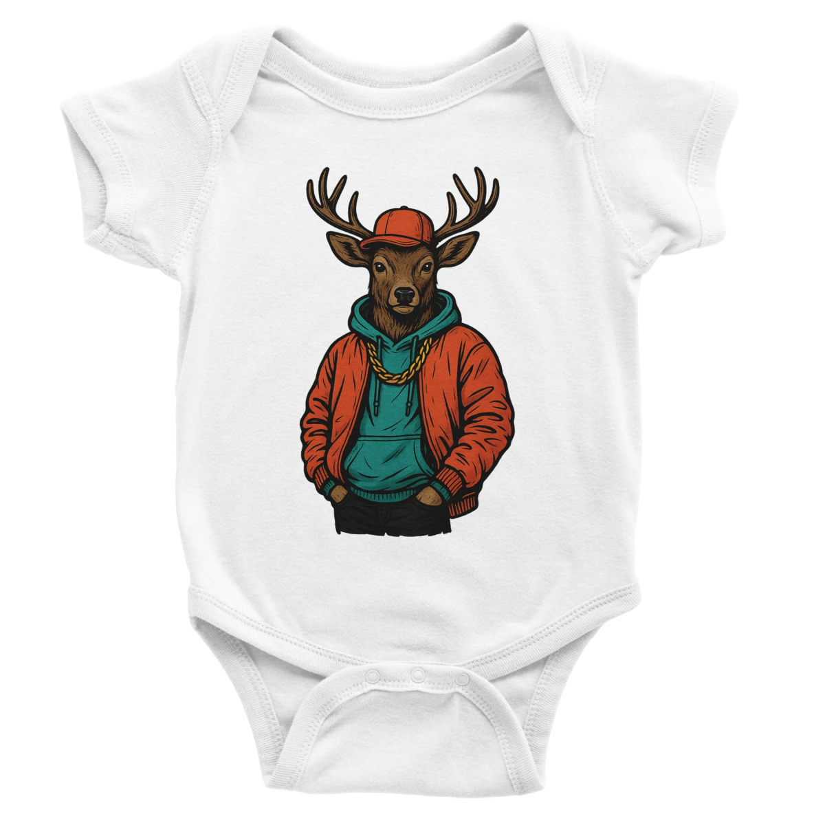 Cool Deer Hip Hop Baby Short Sleeve Bodysuit - ROMAG Store