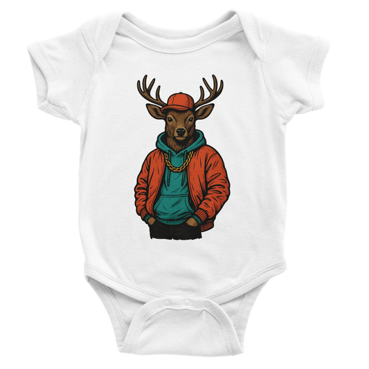 Cool Deer Hip Hop Baby Short Sleeve Bodysuit - ROMAG Store