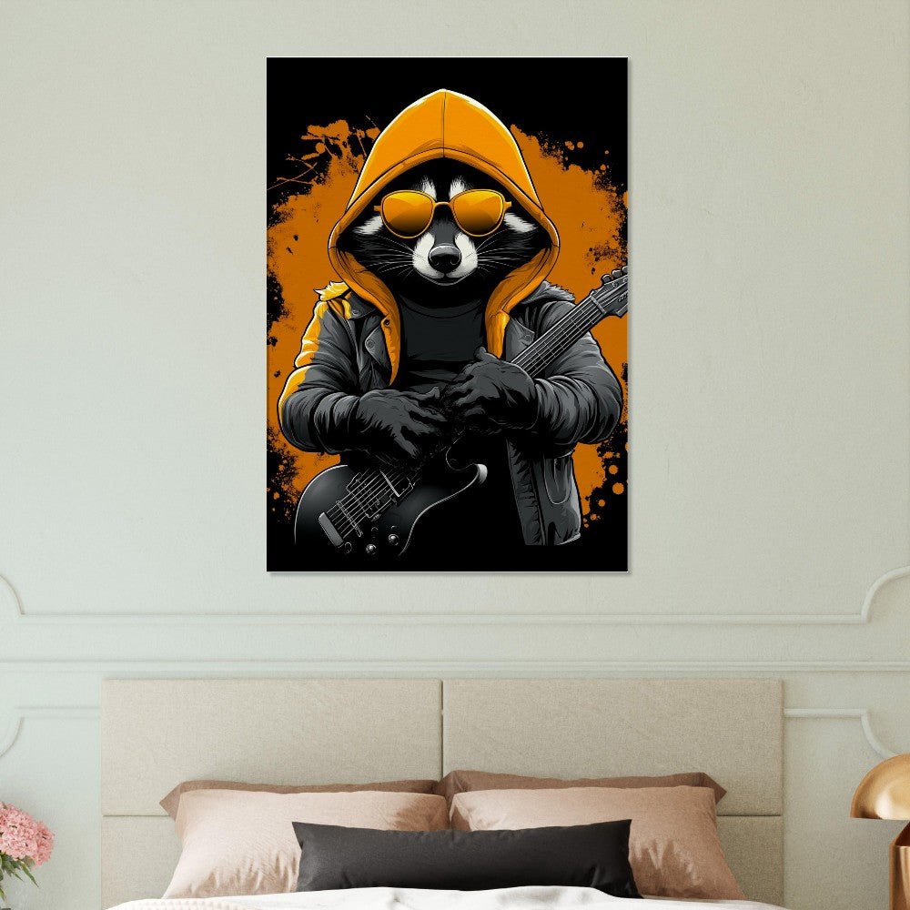 Rockstar Raccoon Canvas Art - ROMAG Store
