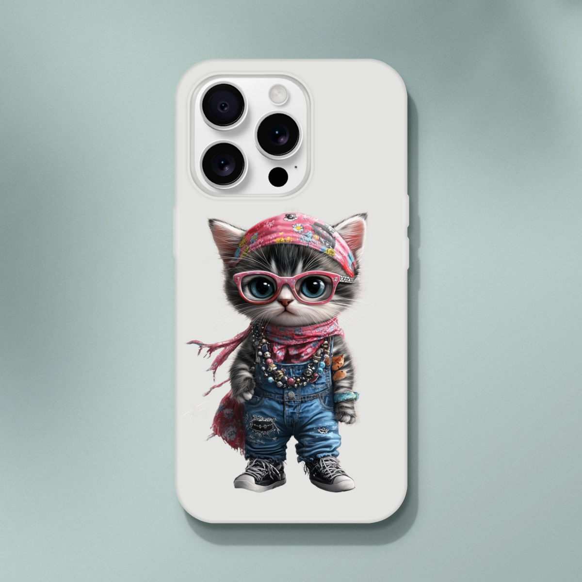 Hippie Chic Kitten iPhone Flexi Case - ROMAG Store