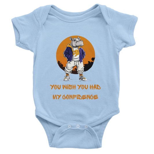 Confident Hippo Baby Short Sleeve Bodysuit - ROMAG Store