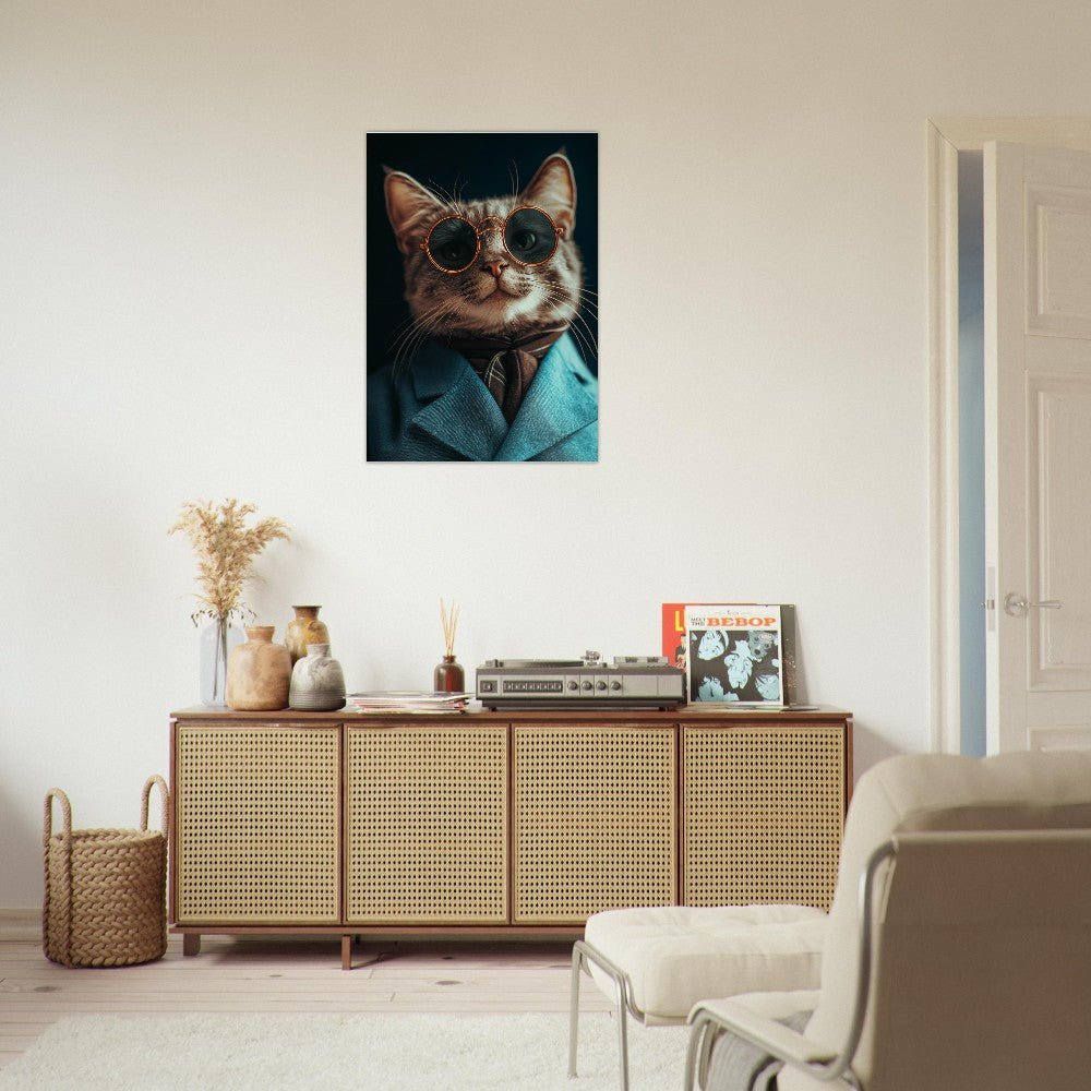 Sophisticated Cat in Suit Canvas - ROMAG Store