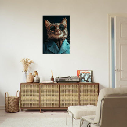 Sophisticated Cat in Suit Canvas - ROMAG Store