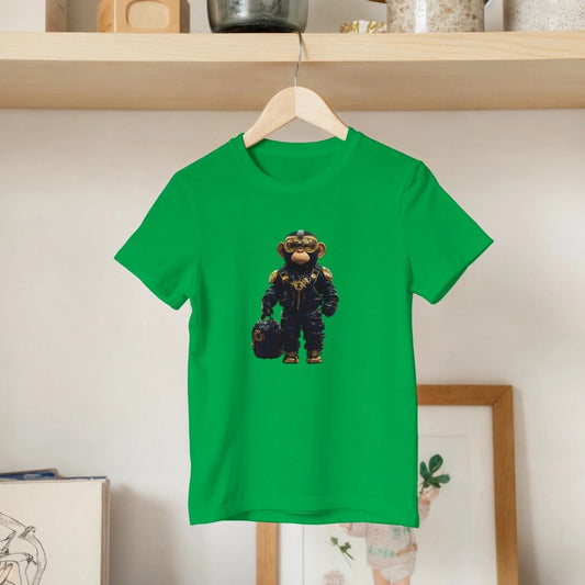 Golden Glam Monkey Kids Tee - ROMAG Store