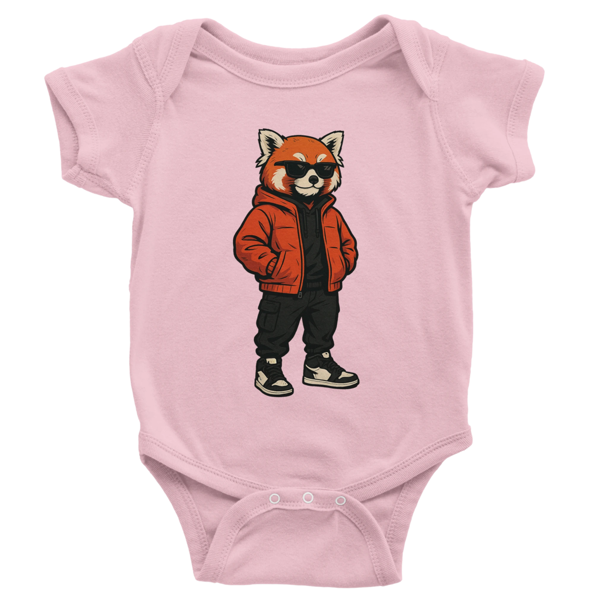 Cool Red Panda Baby Short Sleeve Bodysuit - ROMAG Store