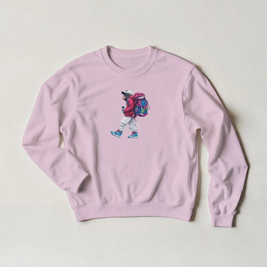 Chimp Trekker Sweatshirt – Bold Streetwear Graphic with Backpack Vibe - ROMAG Store