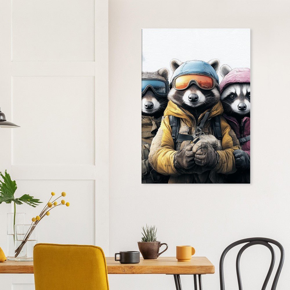 Raccoon Ski Team Canvas Print - ROMAG Store