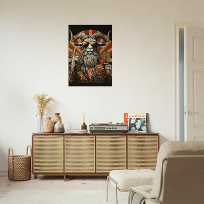 Hipster Goat Canvas Wall Art - ROMAG Store