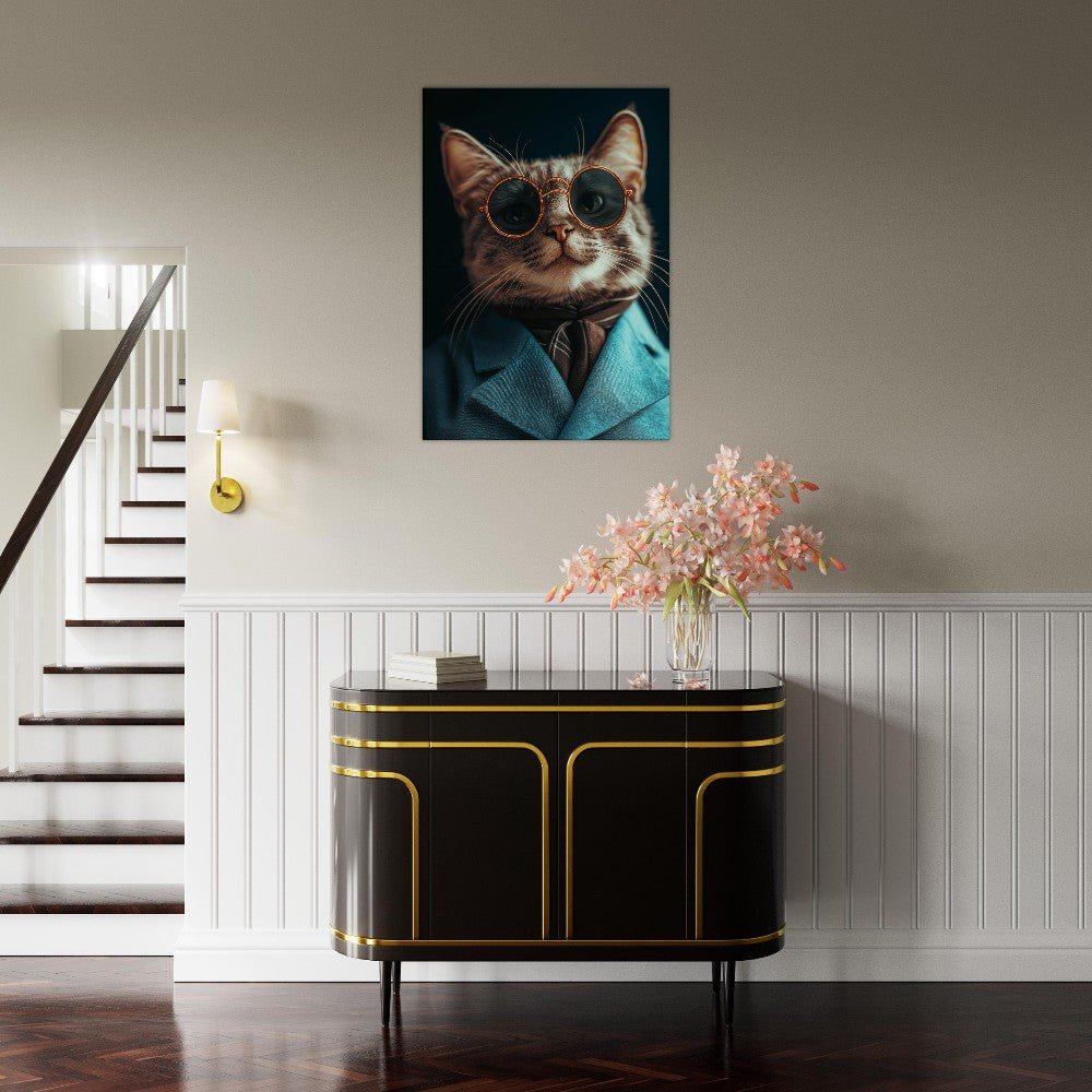 Sophisticated Cat in Suit Canvas - ROMAG Store