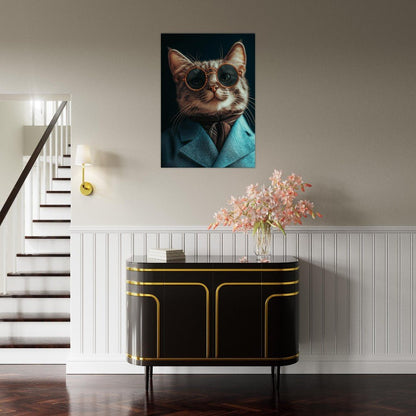 Sophisticated Cat in Suit Canvas - ROMAG Store