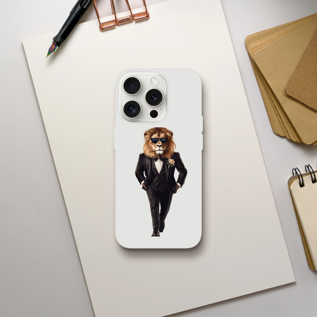 Dapper Lion in Tuxedo iPhone Flexi Case - ROMAG Store