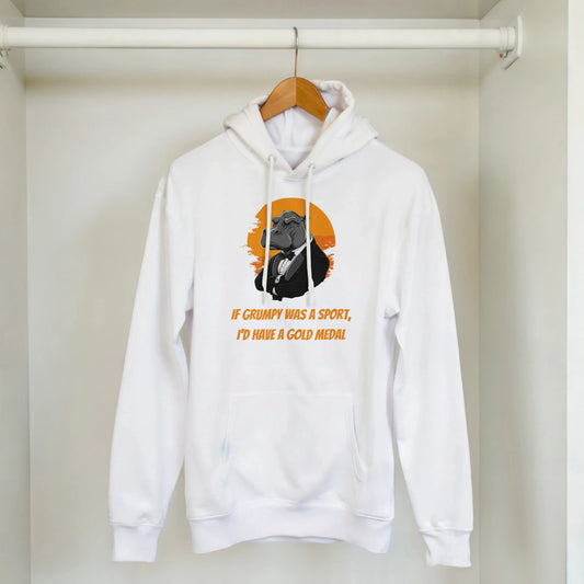 Grumpy Hippo in a Tuxedo Hoodie - ROMAG Store