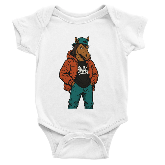Cool Horse Swag Baby Short Sleeve Bodysuit - ROMAG Store