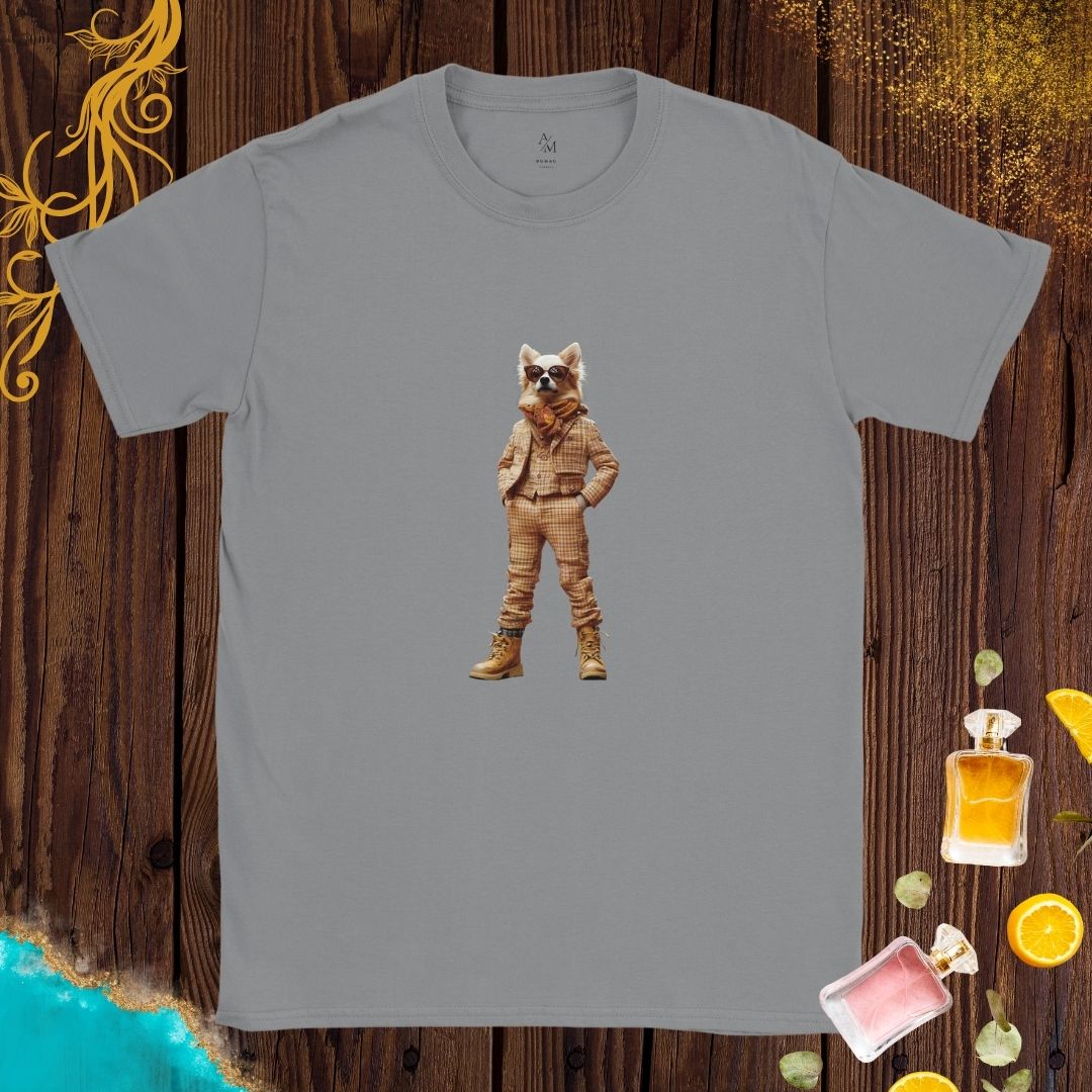 Dog in suit at Animals Fashion Week T-shirt