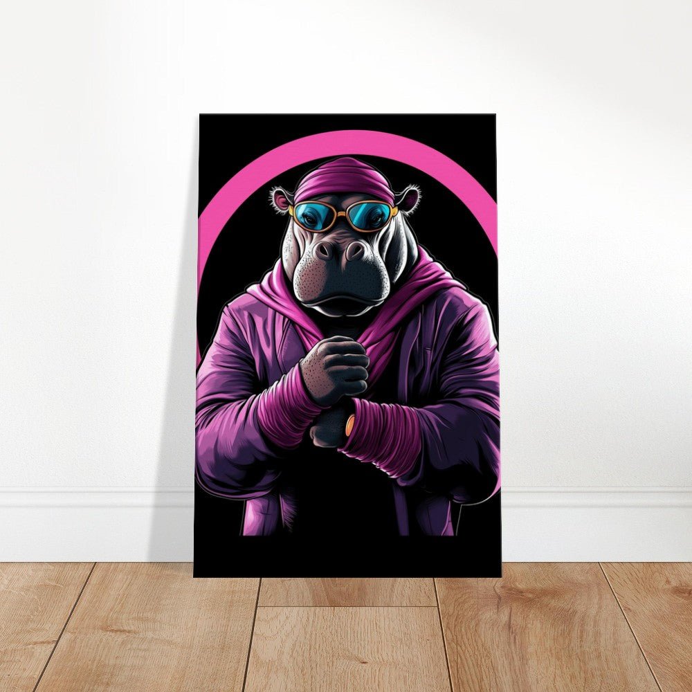 Urban Hippo in Pink Canvas Art - ROMAG Store