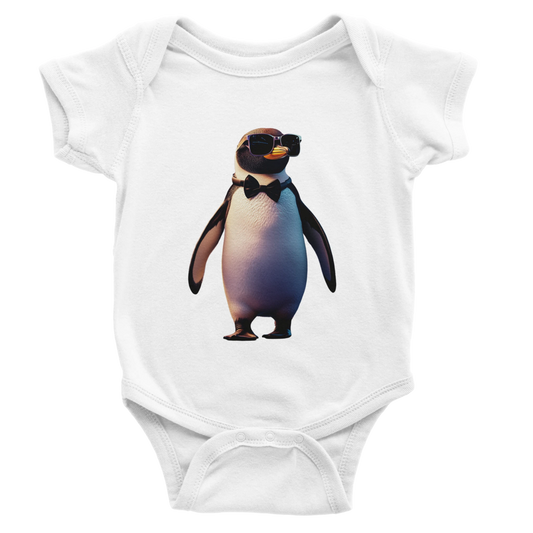 Cool Penguin Aviator Baby Short Sleeve Bodysuit - ROMAG Store