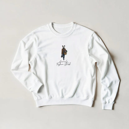 Panda Fashionista Sweatshirt – Chic Streetwear Graphic in Your Choice of Six Hues - ROMAG Store