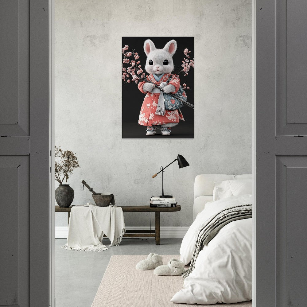 Chic Bunny in Kimono Canvas Art - ROMAG Store