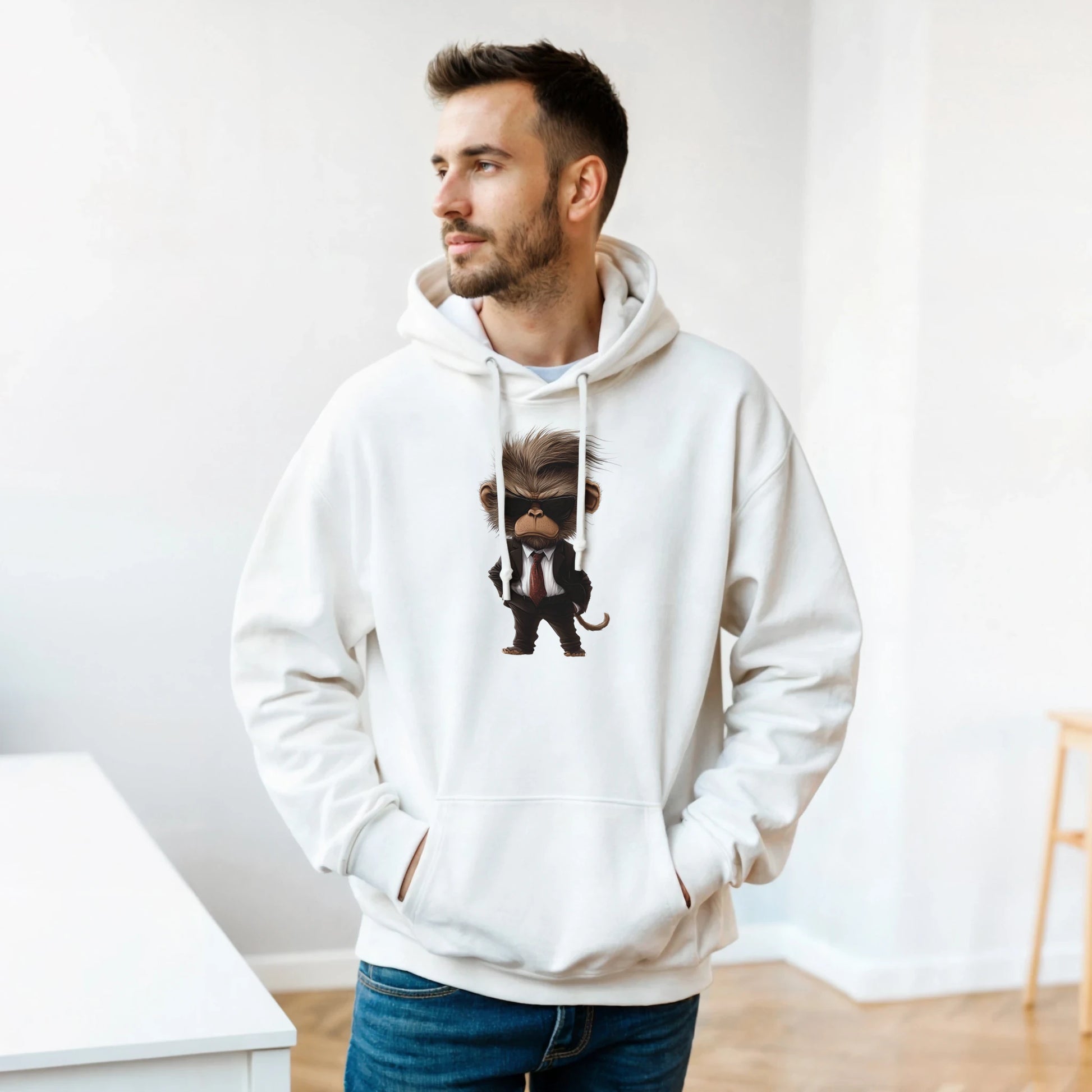 Suave Monkey in Suit Hoodie - ROMAG Store