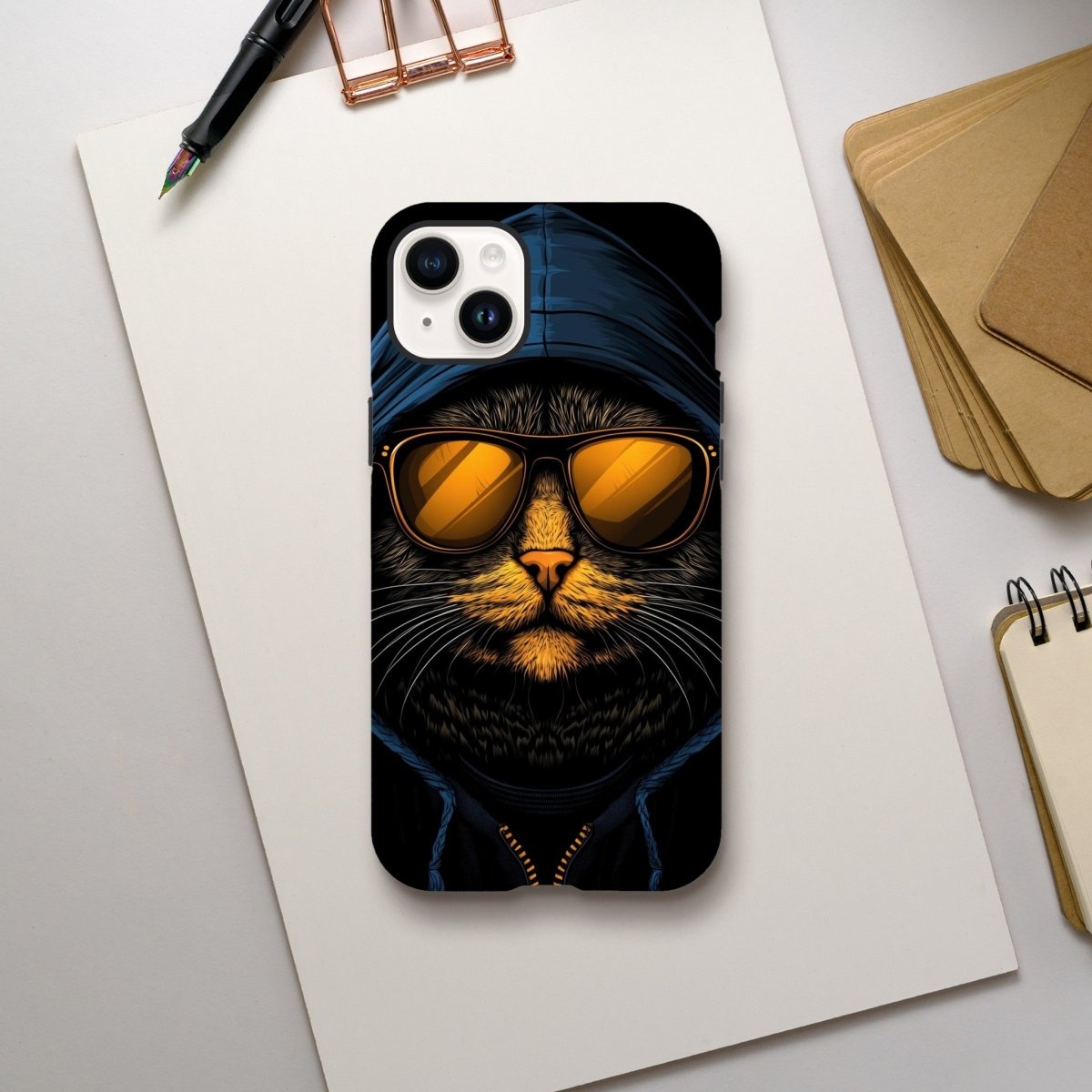 Cool Cat in Hoodie iPhone Tough Case - ROMAG Store