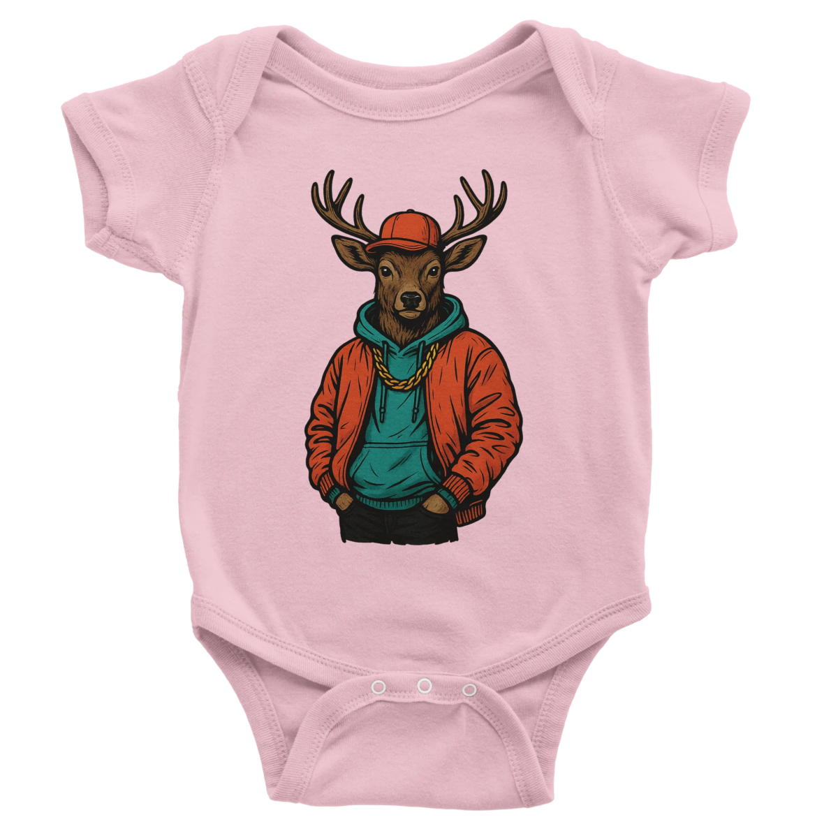 Cool Deer Hip Hop Baby Short Sleeve Bodysuit - ROMAG Store