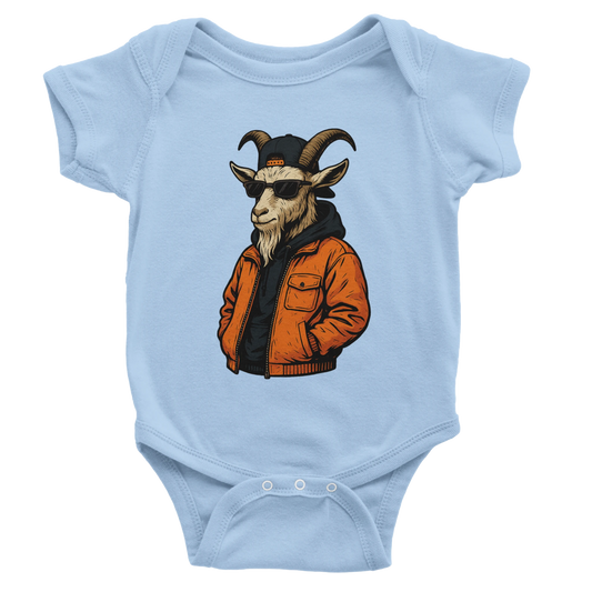 Street Style Goat Baby Short Sleeve Bodysuit - ROMAG Store