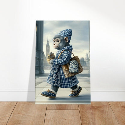 Chic Monkey in Plaid Canvas Art - ROMAG Store